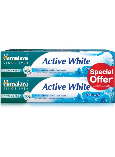 Pack Of 2 Toothpaste Active White Fresh Gel 100ml