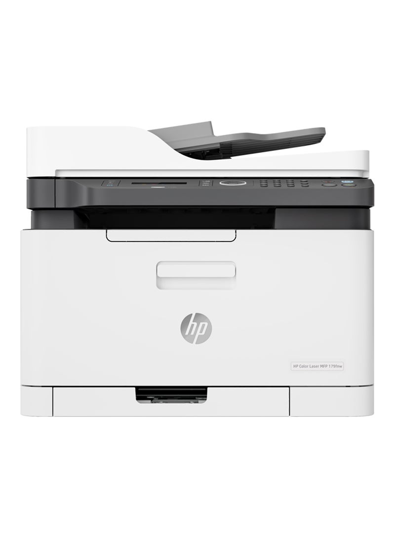 HP - MFP 179fnw Wireless A4 Colour Laser Printer, 4ZB97A 40.6x36.3x28.87cm White/Black - Image 1