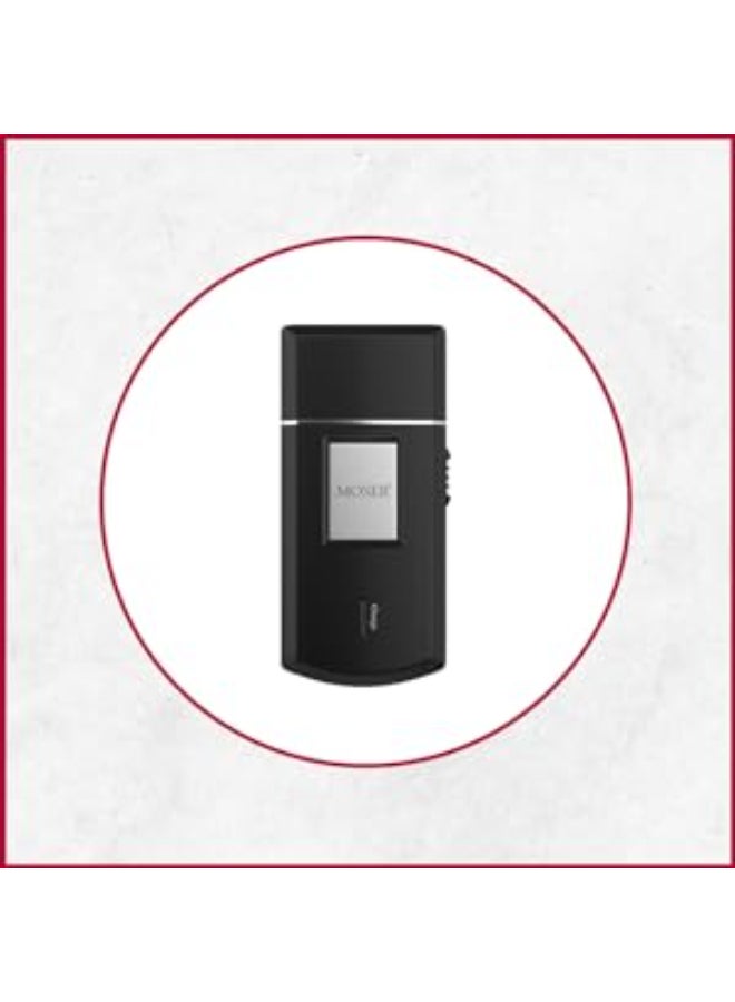 MOSER - Mobile Shaver, Cordless Precision Shaver With Ultra-Close Cut Foil, Compact Design, Soft-Touch Ergonomic Design, Space-Saving Travel Pouch Included (3615-0052) Black/Silver - Image 1