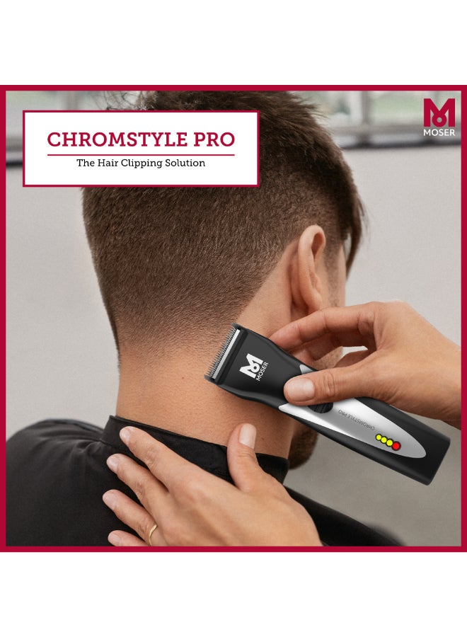 MOSER - Chromstyle Professional Cordless Hair Clipper (Made In Germany) | 90 Min Operation And 60Min Quick Charge | Adjustable Cutting Length | Quick Change Blade (1871-0181) Black - Image 1