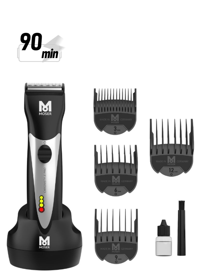 MOSER - Chromstyle Professional Cordless Hair Clipper (Made In Germany) | 90 Min Operation And 60Min Quick Charge | Adjustable Cutting Length | Quick Change Blade (1871-0181) Black - Image 1