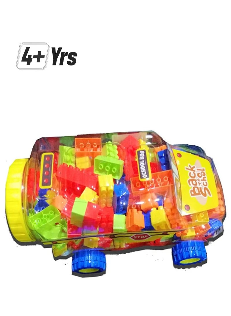 20651 Mini School Bus Building Blocks Toys 20651 4+ Years - Image 1