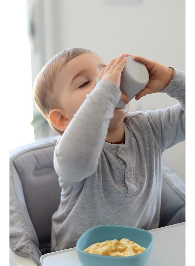 BEABA 4 - Pieces Dishware 100% Silicone Baby Plate Set, Baby Bowls - Includes Baby Plate, Baby Bowl, Baby Cup, 2Nd Stage Silicone Spoon, (Rain) - Image 5