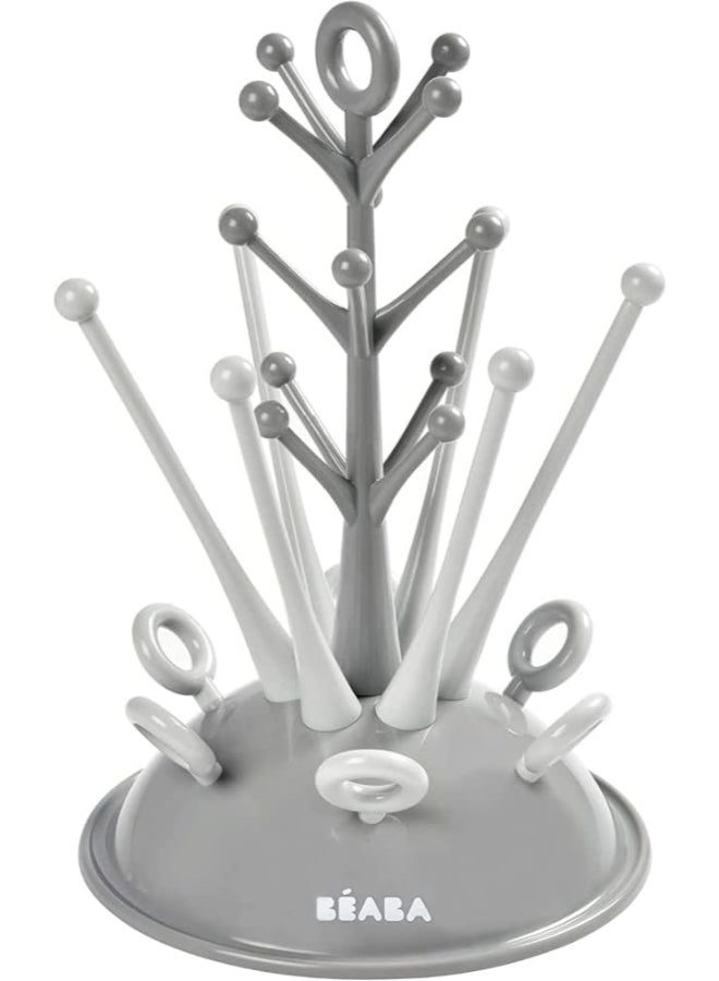 BEABA - Beabadish Drainer For Baby Bottles Allows You To Dry 6 Baby Bottles And Bottle Accessories Removable Drip Water Drip Tray Practical And Well Thought Out - Grey - Image 1
