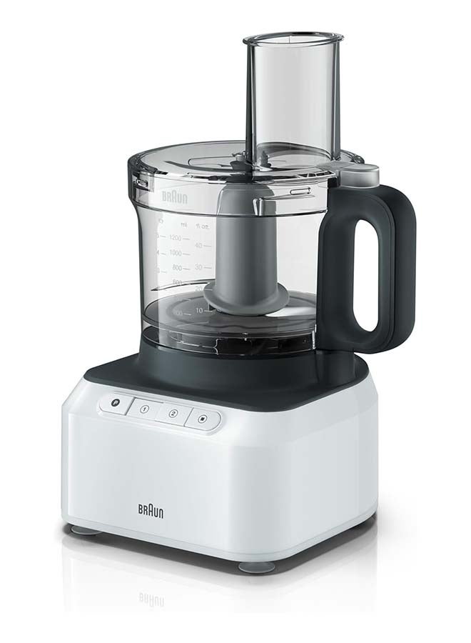 BRAUN Food Processor, 1.2L Blender, 2.1L Bowl Capacity, 2 Speeds, Pulse Function, Slicing and Grating disc, Dough, 2.1 L 800 W FP3131WH White/Grey/Black 2.1 L 800 W FP3131WH White/Grey/Black - Image 3