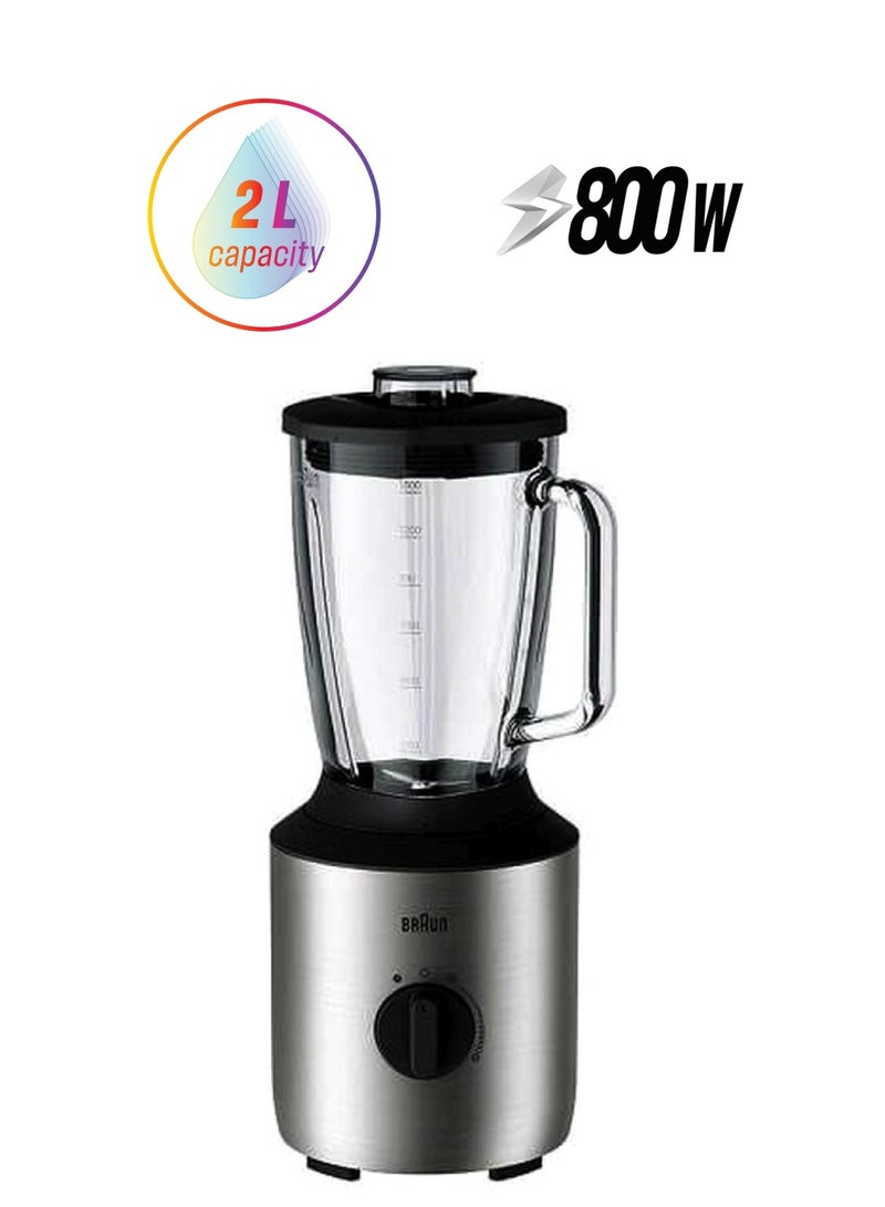BRAUN Electric Jug Blender 800W 2 L 800 W JB3250SI Grey/Black/Clear  - Image 1