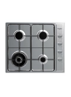 Whirlpool 4 Burner Gas Hob GMM64T0/IX Steel  - Image 1