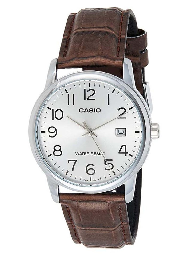 CASIO Men's Leather Analog Wrist Watch MTP-V002L-7B2UDF - Image 1