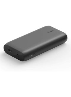 belkin BoostCharge USB C Power Bank 20000mAh - 30W PD Fast Charger w/USB-C And USB Ports, Chargers For Macbook Pro/iPad Pro 11/12.9 Inch/ iPhone 15/ 14 Or Older, Google, Samsung, Huawei Black  - Image 1