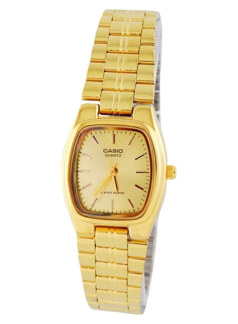 كاسيو ساعة يد بعقارب وسوار من الإستانلس ستيل طراز LTP-1169N-9ARDF - مقاس 22 مم - لون ذهبي للنساء - Image 1