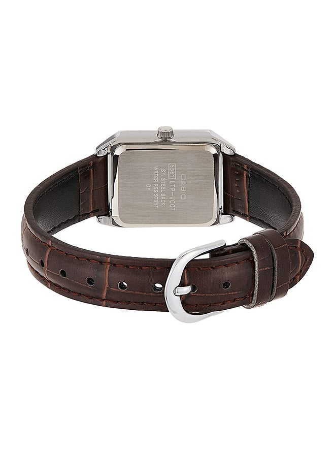 كاسيو ساعة يد بعقارب وسوار من الجلد طراز LTP-V007L-7B2UDF للنساء - Image 3