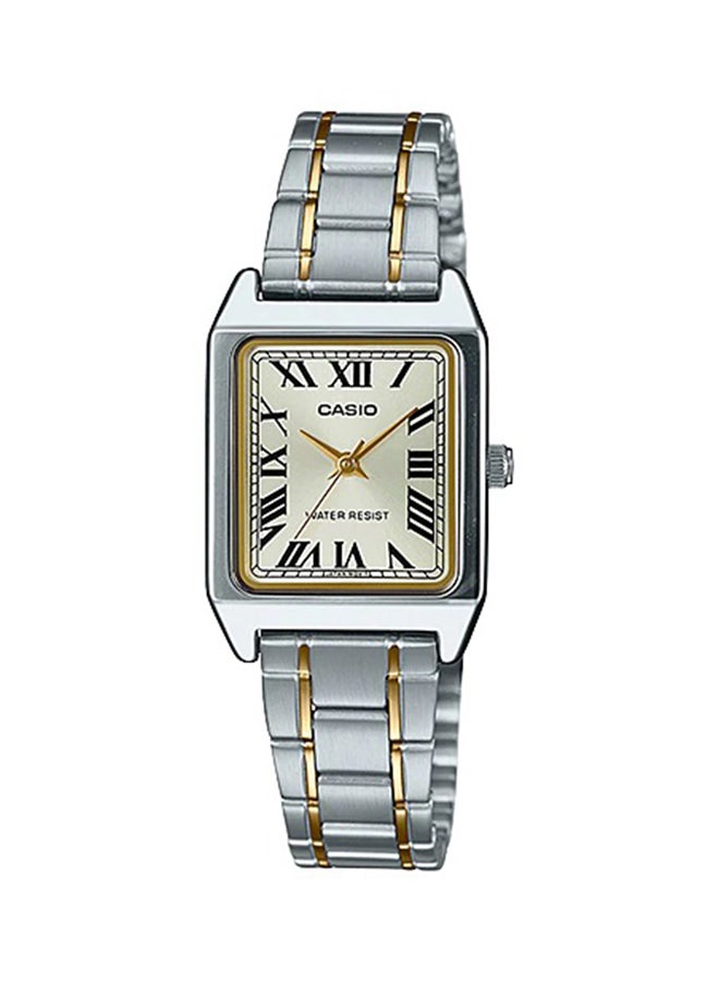 كاسيو ساعة يد بعقارب وسوار من الإستانلس ستيل طراز LTP-V007SG-9BUDF - 22 مم - لون فضي للنساء - Image 1