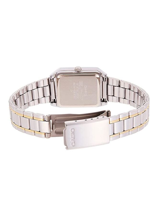 كاسيو ساعة يد بعقارب وسوار من الإستانلس ستيل طراز LTP-V007SG-9BUDF - 22 مم - لون فضي للنساء - Image 3