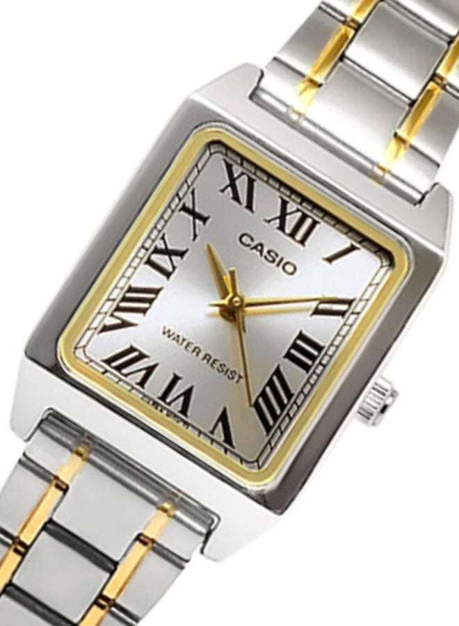 كاسيو ساعة يد بعقارب وسوار من الإستانلس ستيل طراز LTP-V007SG-9BUDF - 22 مم - لون فضي للنساء - Image 5
