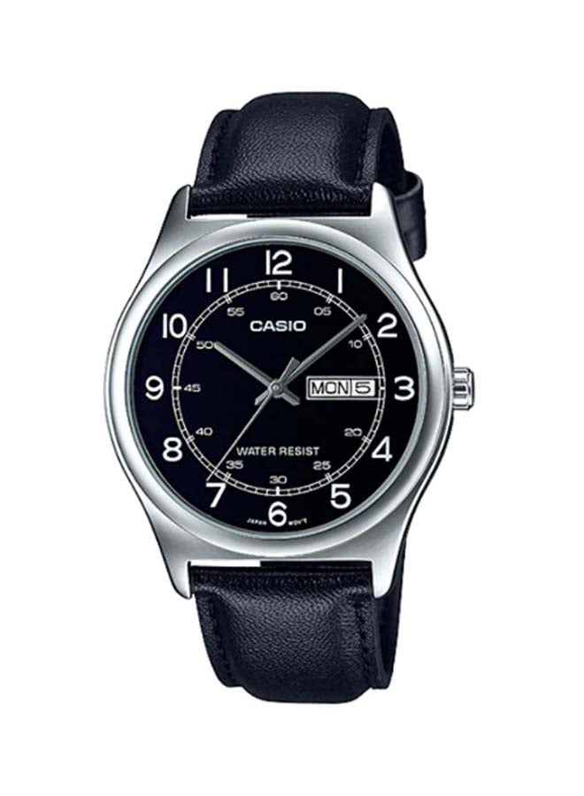 CASIO Men's Leather Analog Wrist Watch MTP-V006L-1B2UDF - Image 1