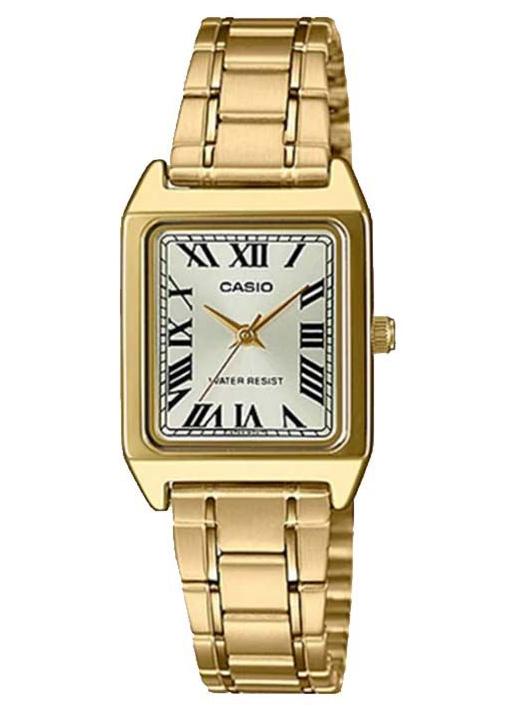 كاسيو ساعة يد بعقارب وسوار من الإستانلس ستيل طراز LTP-V007G-9BUDF - 33 مم - لون ذهبي للنساء - Image 1