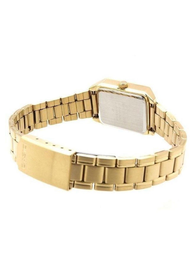 كاسيو ساعة يد بعقارب وسوار من الإستانلس ستيل طراز LTP-V007G-9BUDF - 33 مم - لون ذهبي للنساء - Image 2