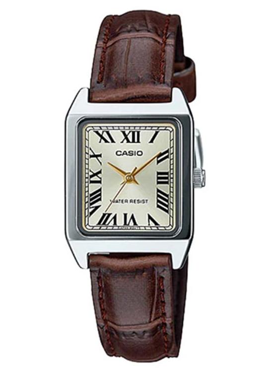 CASIO Women's Leather Analog Wrist Watch LTP-V007L-9BUDF - 22 mm - Brown - Image 1