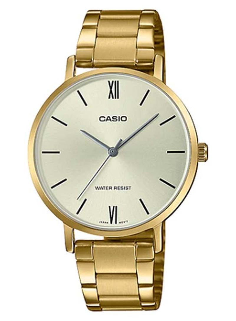 كاسيو ساعة يد بعقارب وسوار من الستانلس ستيل طراز LTP-VT01G-9BUDF للنساء - Image 1