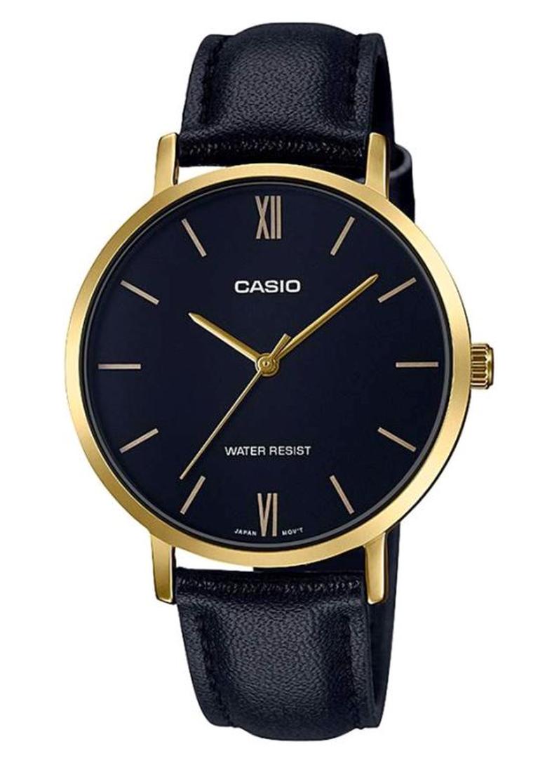 كاسيو ساعة يد إنتايسر بعقارب طراز LT- 01GL-1BUDF - مقاس 34 مم - لون أسود للنساء - Image 1