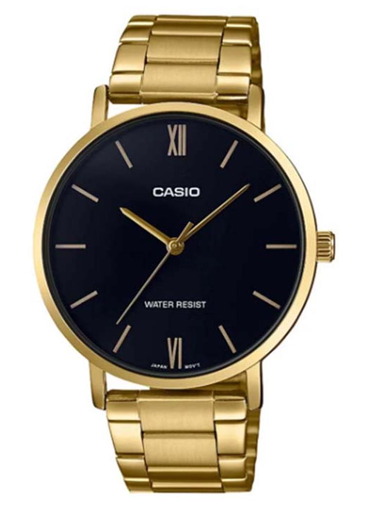 CASIO Men's Stainless Steel Analog Wrist Watch MTP-VT01G-1BUDF - 46 mm - Gold - Image 1