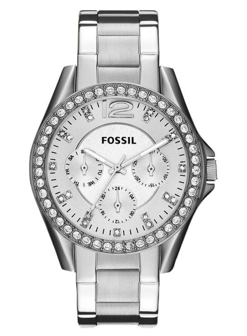FOSSIL Women's Riley Water Resistant Analog Watch ES3202 - 38 mm - Silver - Image 1