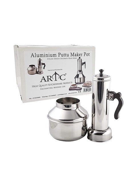 Aluminium Puttu Maker Pot Silver 35x11cm