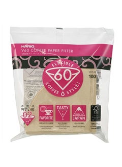 Hario Pack Of 100 V60 Coffee Paper Filter Brown  - Image 2