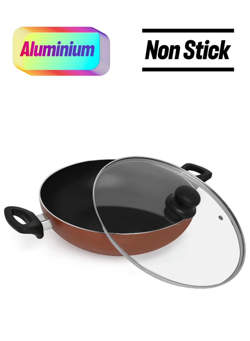 Trust Non-Stick Wok Pan With Lid Brown 30cm - Image 1