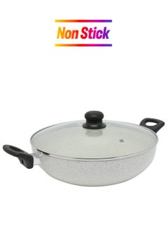 Non-Stick Wok Pan With Lid White 30cm