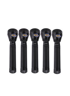 GEEPAS Geepas 5PCS Rechargeable LED Flashlight - Hyper Bright Cool White Light 2000 Meters Range Portable Torch High Beam LED Flashlight | Ideal for Nights Work, Trekking, Camping Black 17.5cm  - Image 1