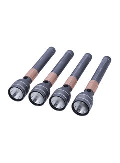 GEEPAS 4 In 1 Rechargeable Waterproof LED Flashlight - 330 Lumens Super bright Light with 4 Hours Continuous Working| Ideal for Camping, Trekking, Patrolling & More Gunmetal & Golden  - Image 2