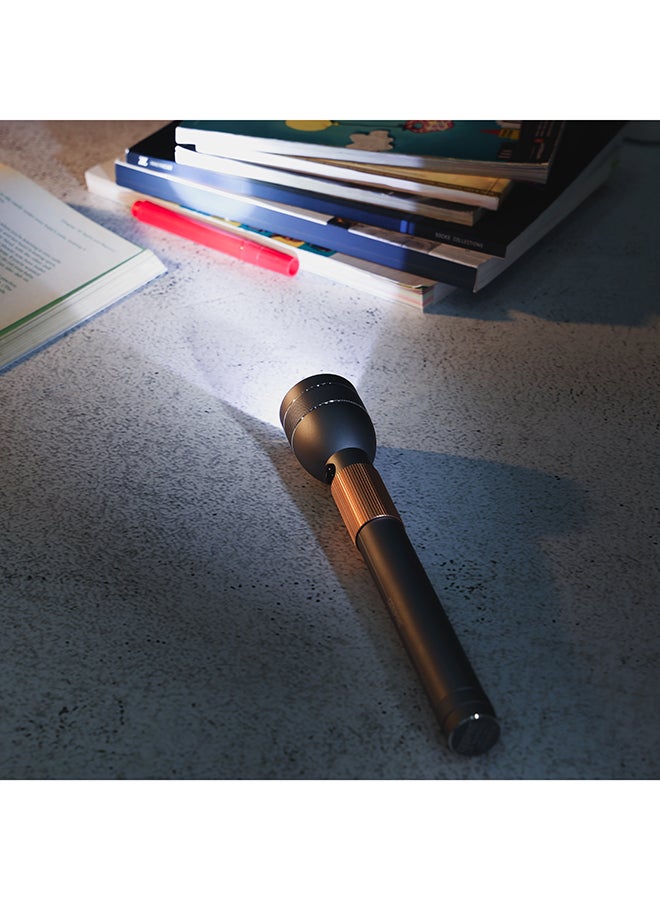GEEPAS - 4 In 1 Rechargeable Waterproof LED Flashlight - 330 Lumens Super bright Light with 4 Hours Continuous Working| Ideal for Camping, Trekking, Patrolling & More Gunmetal & Golden - Image 1
