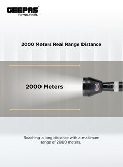 GEEPAS 3-Piece Rechargeable LED Flashlight Black/White 265mm  - Image 3