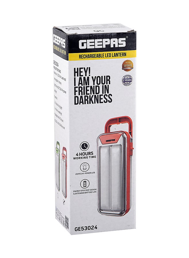 GEEPAS - Hi Power Rechargeable LED Lantern Red/White 43cm - Image 1