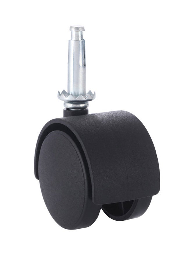 LAWAZIM 4-Piece Black Furniture Nylon Caster Swivel Black/Silver 40mm - Image 5