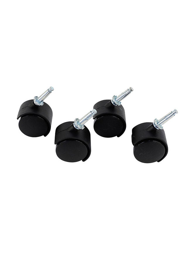 LAWAZIM 4-Piece Black Furniture Nylon Caster Swivel Black/Silver 40mm - Image 2