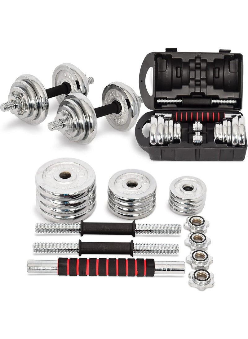 SkyLand Chrome Dumbbell Set With Connector 20kg  - Image 2