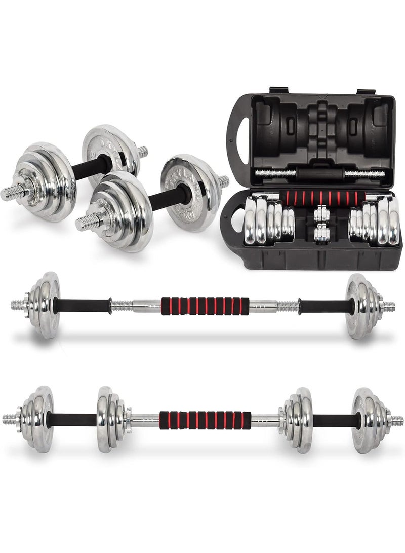 SkyLand Chrome Dumbbell Set With Connector 20kg  - Image 4