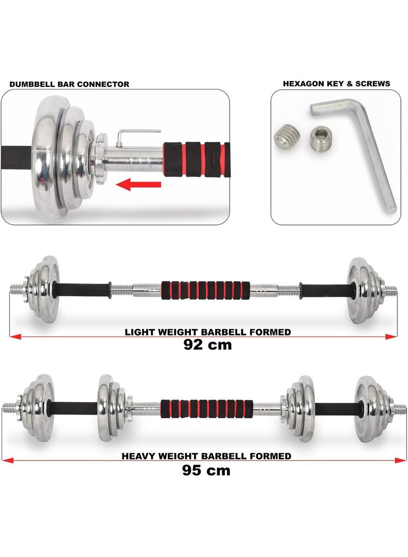 SkyLand - Chrome Dumbbell Set With Connector 20kg - Image 1
