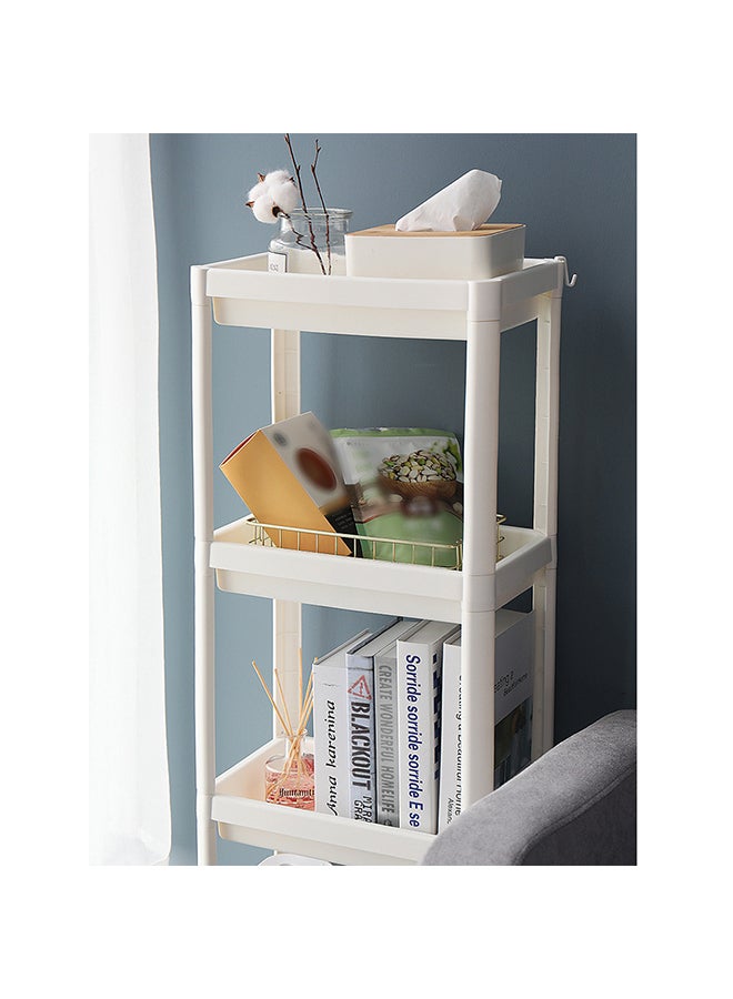 رفّ تخزين وتنظيم للحمام بإطار مجوف مكون من 3 طبقات أبيض 37 x 24.5سم - Image 2