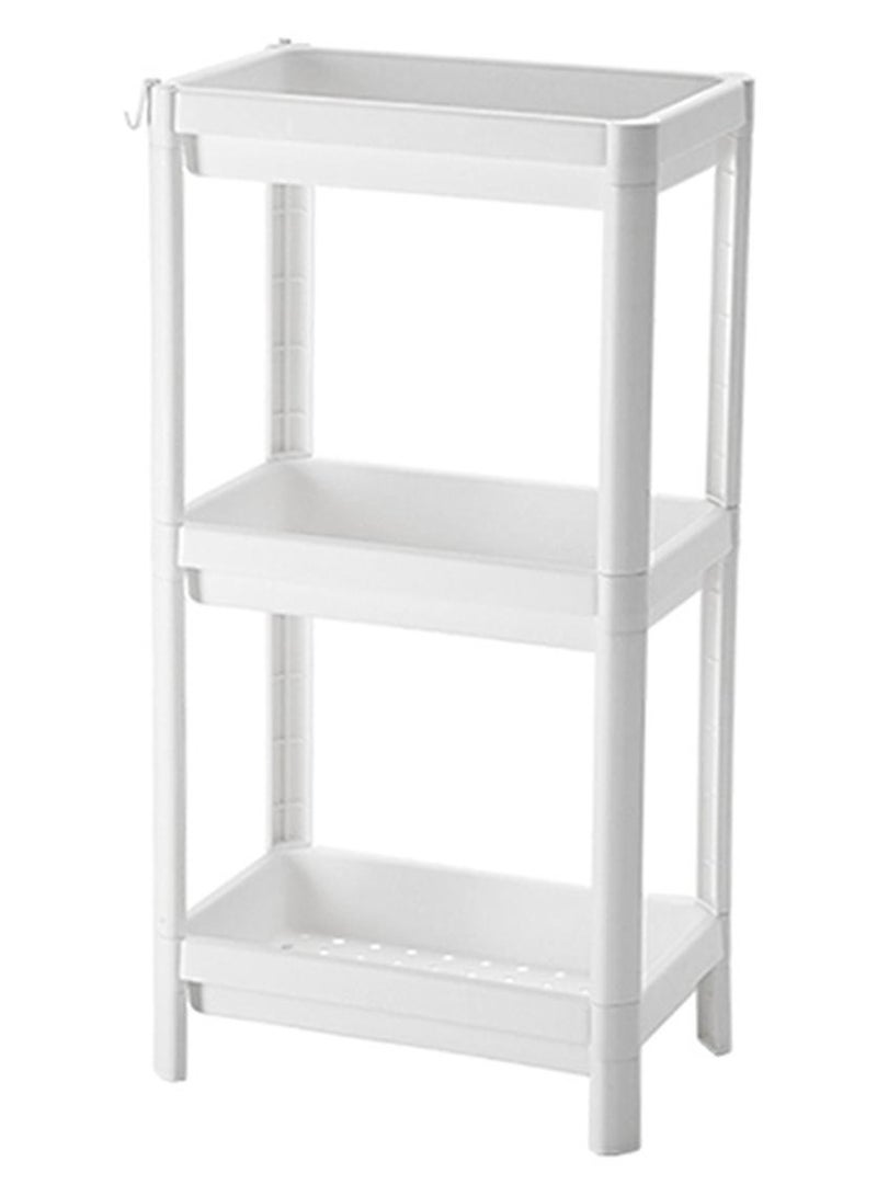 رفّ تخزين وتنظيم للحمام بإطار مجوف مكون من 3 طبقات أبيض 37 x 24.5سم - Image 1