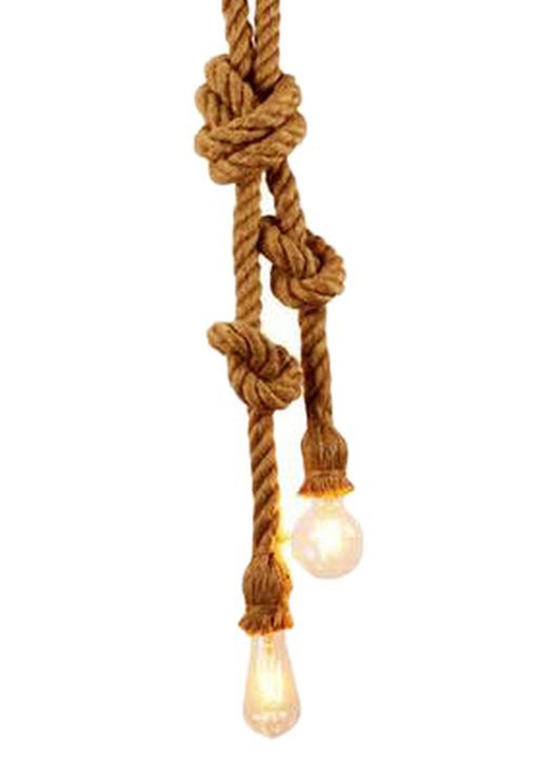 MSHAA Double Head Rope Pendant Light Beige/Clear 100cm - Image 1