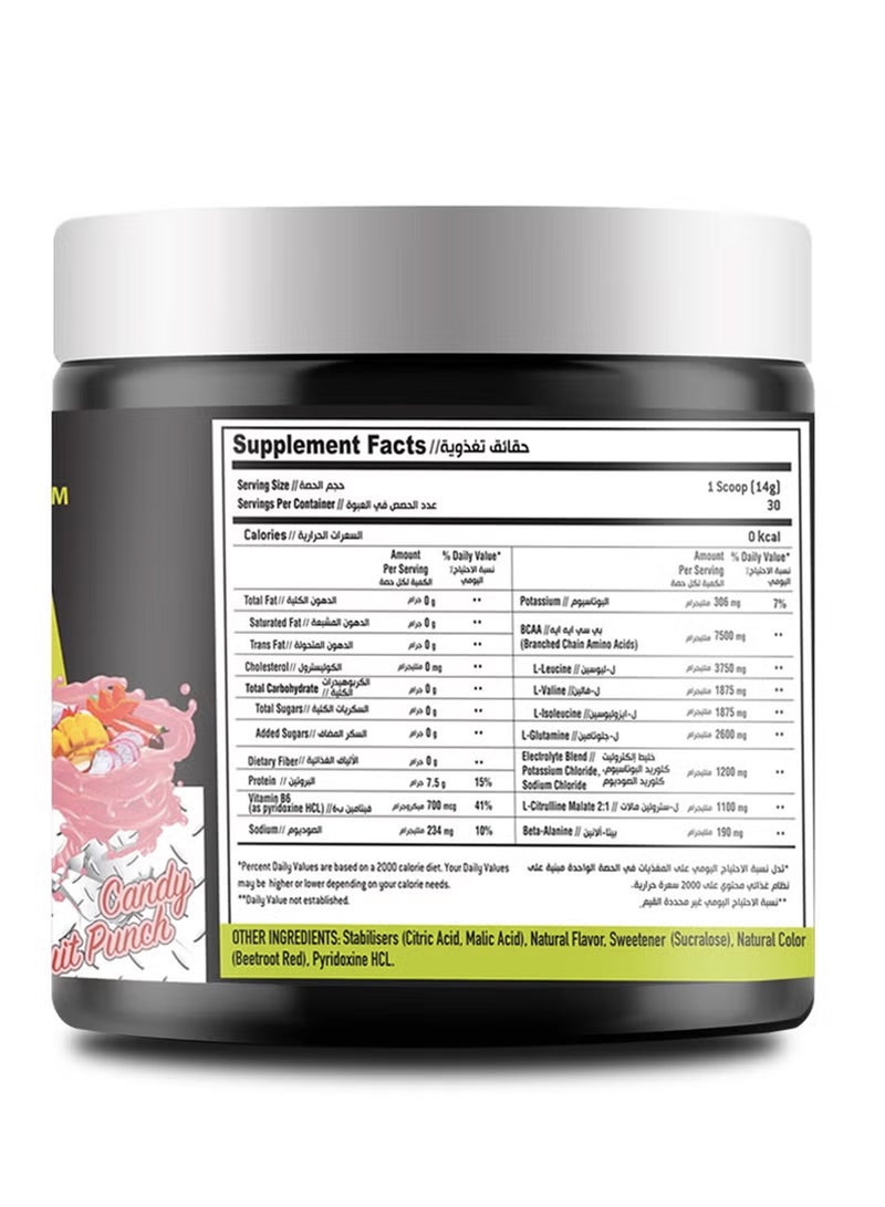 مكمل ثلاثي BCAA - حلوى الفاكهة - 30 حصة - 420 جم