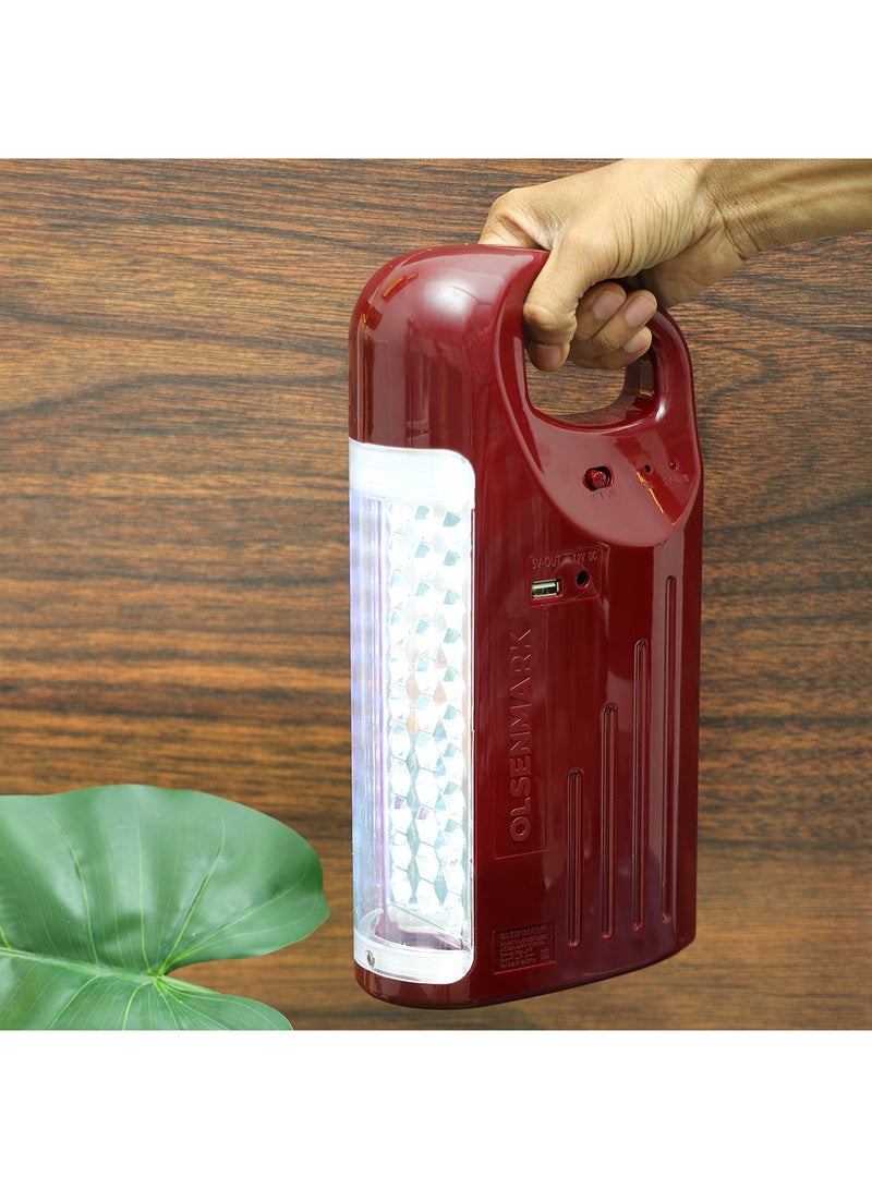 Olsenmark - 2 In 1 Rechargeable LED Emergency Light And Flashlight Torch Multicolour - Image 1