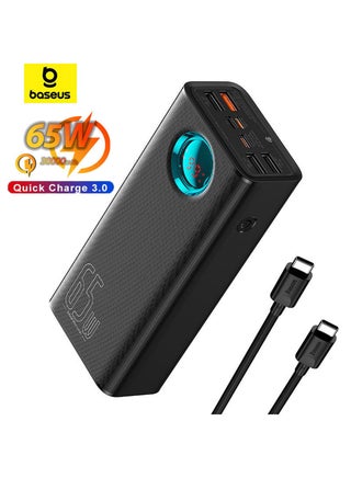 30000 mAh Laptop Power Bank, USB-C PD 65W Portable Charger for Laptops, 7-Port Fast Charging, Smart LED Display, PD3.0, QC4.0, SCP, Compatible with MacBook Pro/Air, Dell XPS, ASUS, Chromebook, ThinkPad, Spectre, iPad Pro, iPhone 16 Pro/Max/Plus, 15/14/13/12 Series, Samsung Galaxy S24/S23, Steam Deck, ROG Ally, and More Black - pnsku/N40259580A/45/_/1736264289/f3791f11-1465-4087-90d7-2fb4a54d42e6