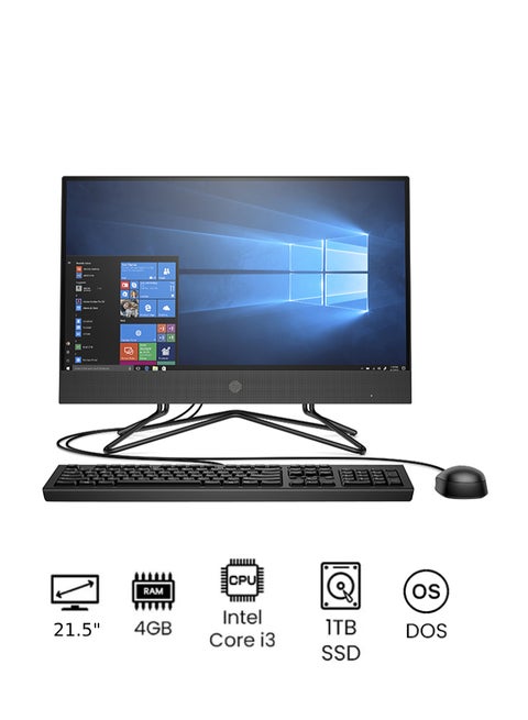 200G4 All-In-One Desktop With Full HD 21.5-Inch Display, Core i3 Processor/4GB RAM/256GB SSD/Intel UHD Graphics With Keyboard And Mouse Grey