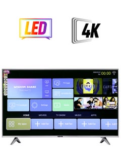 GEEPAS 65" Edgeless 4K UHD Smart LED TV, TV with Remote Control, HDMI & USB Ports, Head Phone Jack, PC Audio In | Wi-Fi, Android 9.0 with E-Share | YouTube, Netflix, Amazon Prime GLED6538SEUHD Black  - Image 1