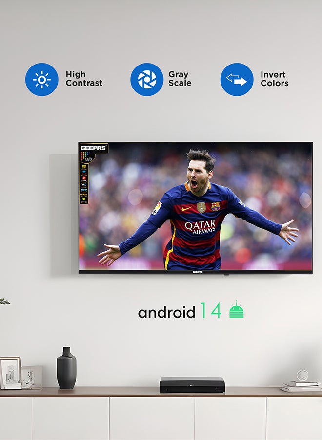 جيباس تلفزيون LED ذكي 65 بوصة بدون حواف 4K UHD، تلفزيون مع جهاز تحكم عن بعد، منافذ HDMI وUSB، مقبس سماعة الرأس، مدخل صوت للكمبيوتر الشخصي | Wi-Fi، Android 9.0 مع E-Share | YouTube، Netflix، Amazon Prime - Image 3