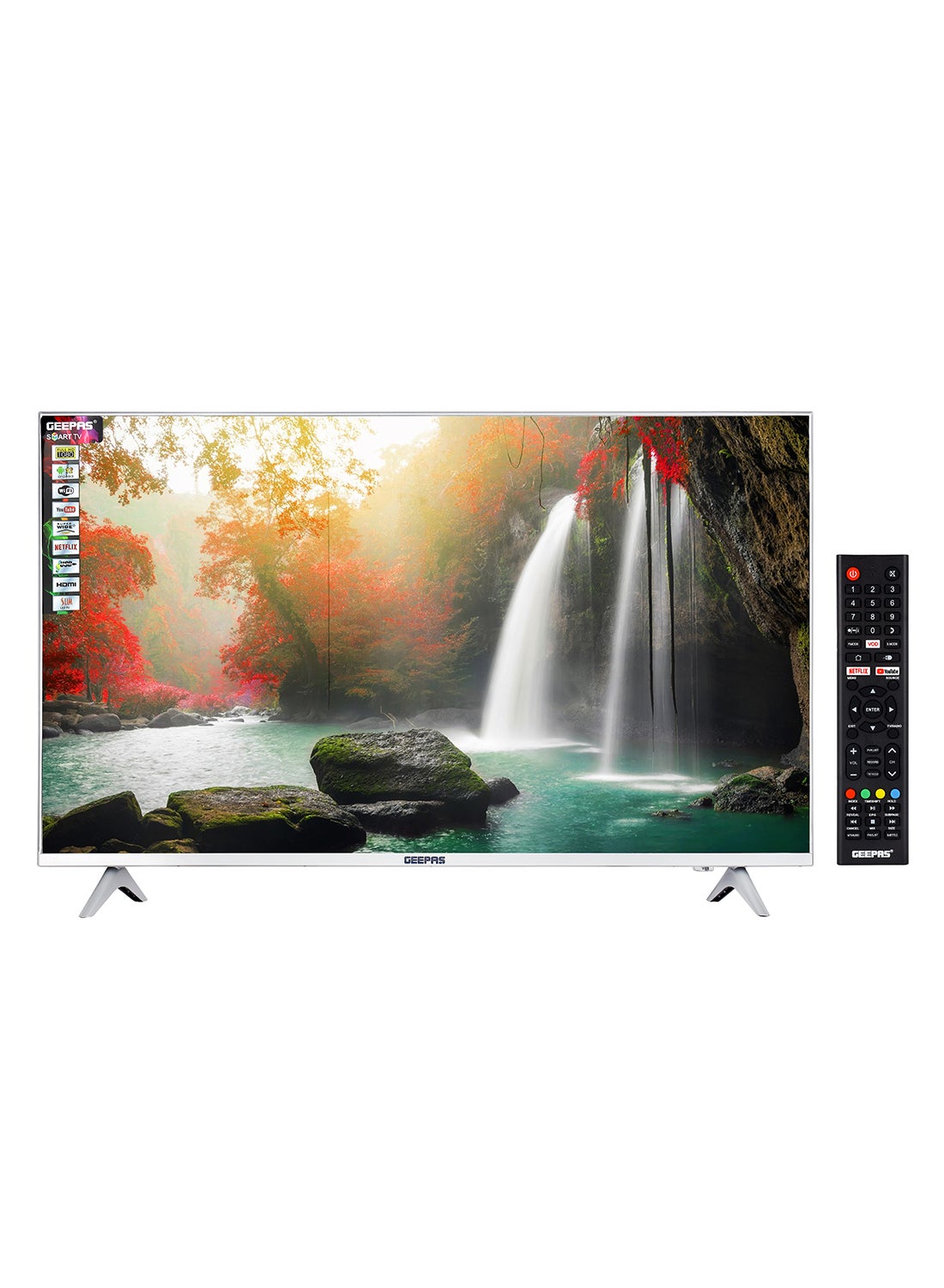 43" Frameless HD Smart LED TV With Remote Control,HDMI & USB Ports, Head Phone Jack, PC Audio In,Wi-Fi, Android 14.0 with E-Share, YouTube, Netflix GLED4328SXHD Black 